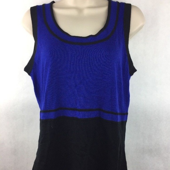 Women's Leo Guy Blue & Black Tank Top Size 4 - Picture 1 of 4